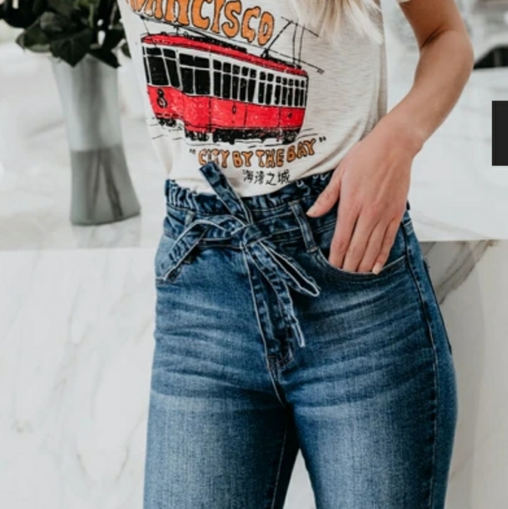 Paper Bag Waist Denim Skinnies